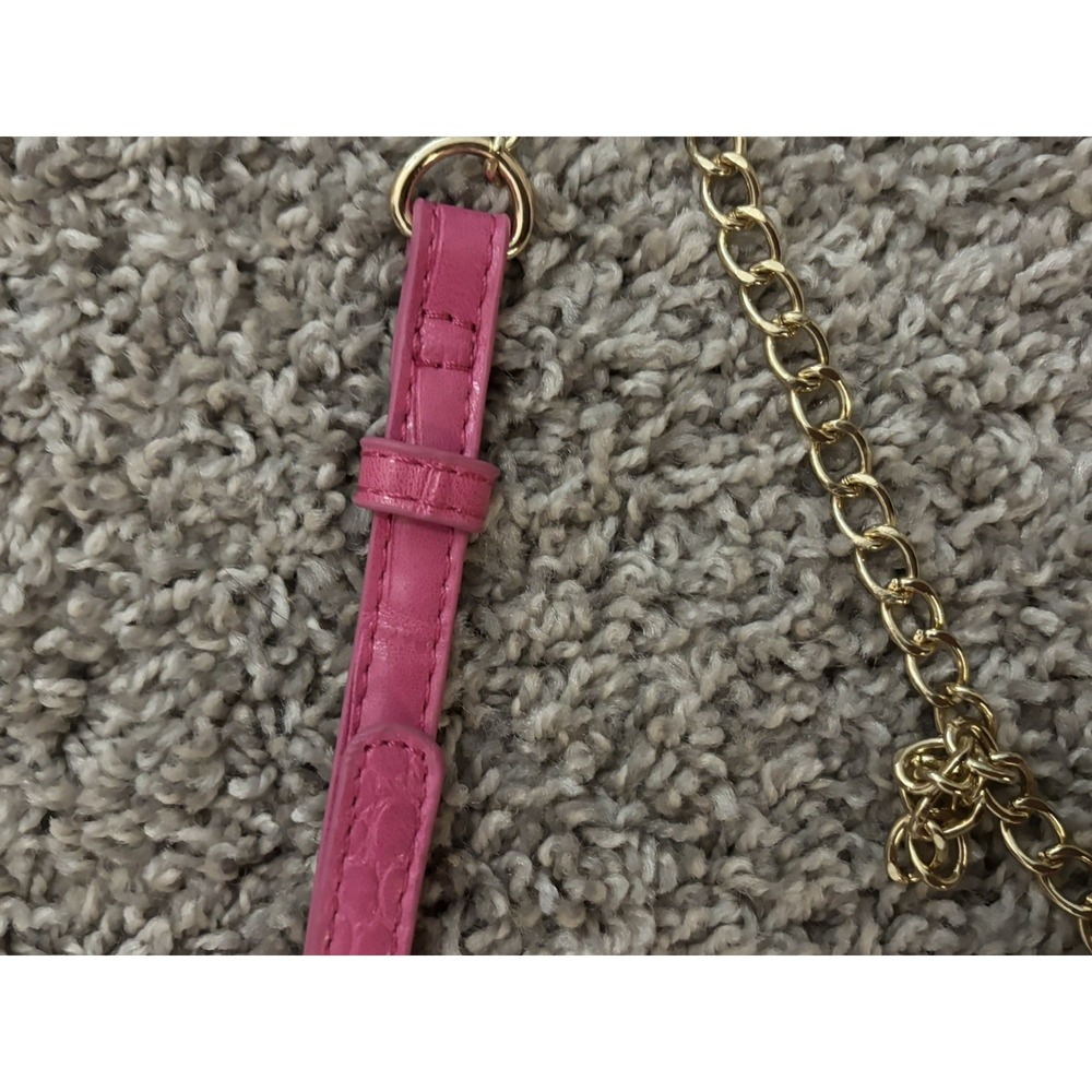 Urban Expressions Pink Croc Embossed Vegan Leather Crossbody Clutch Bag New - Picture 10 of 16